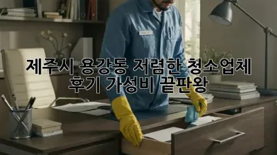 제주시 용강동 저렴한 청소업체 후기: 가성비 끝판왕!