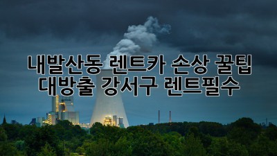 🚗 내발산동 렌트카 손상, 꿀팁 대방출! #강서구 #렌트필수
